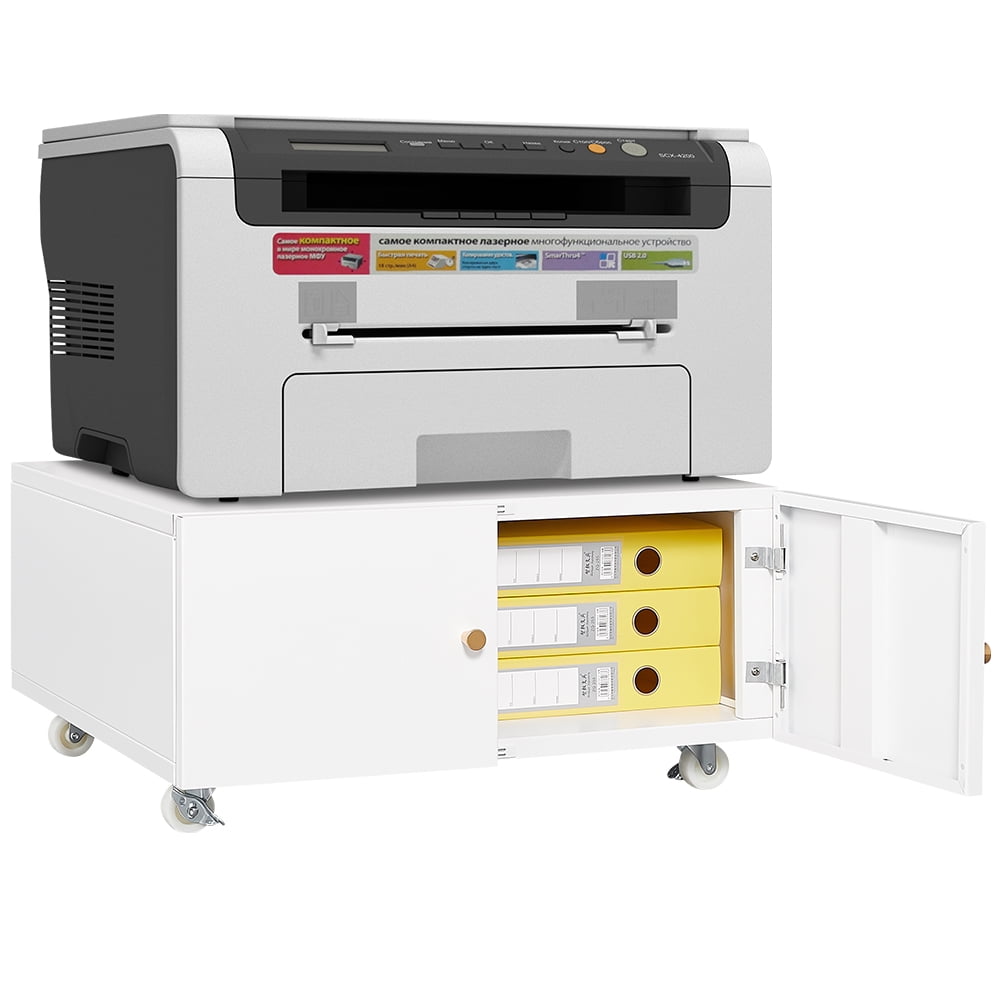 Leariso Printer Stand with Storage Modern Printer and Paper Shredder Stand with Wheels