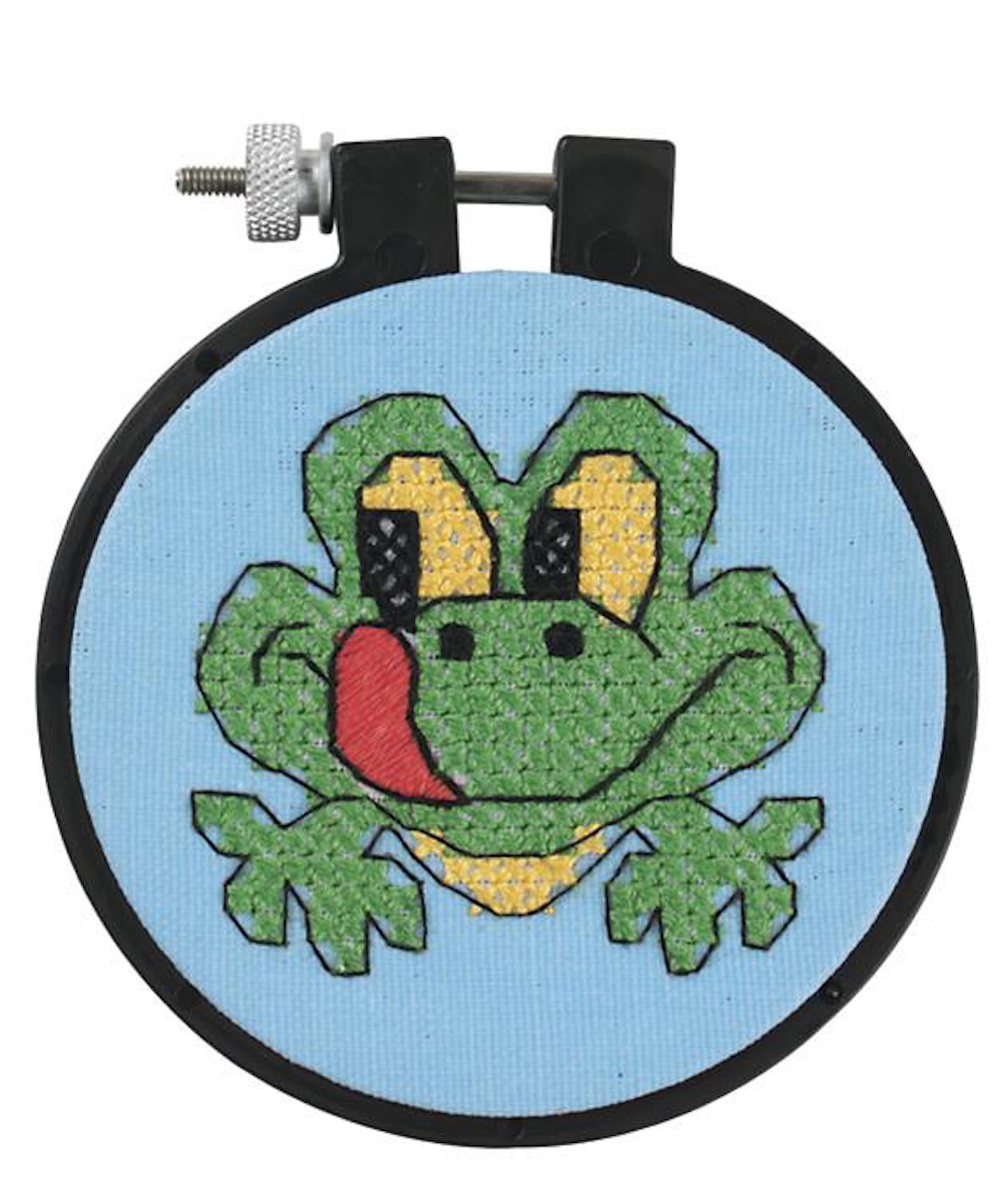 Creative Kids FROG Plastic Canvas & Yarn Counted Cross Stitch Kit NEW SEALED