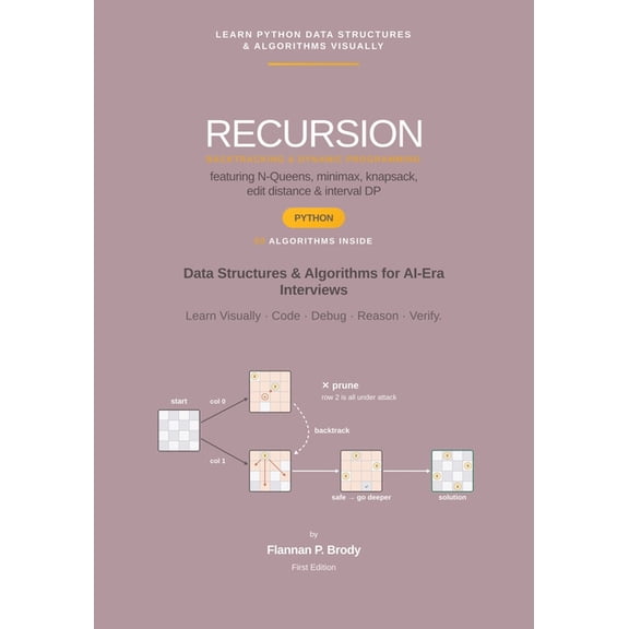 Learn Algorithms Visually - Python Editi Recursion, Backtracking & Dynamic Programming - Python Edition: Data Structures & Algorithms for AI-Era Interviews, Book 13, (Paperback)