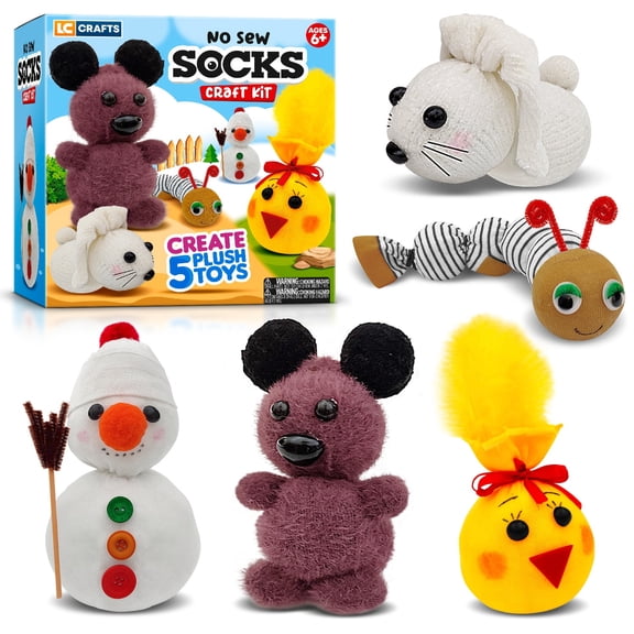 Learn & Climb Arts and Crafts for Kids Ages 8-12, Create Your Own Plush Toys, Crafts for Kids Art Set with Supplies & Instructions
