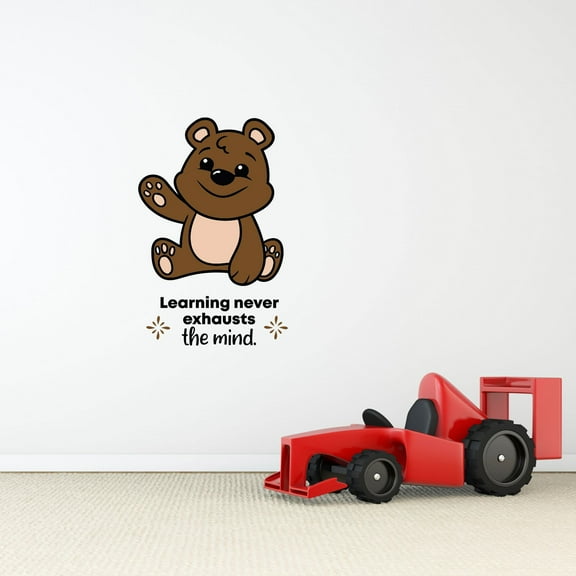 Learn Cute Bear Animal Life Quote Cartoon Quotes Decors Wall Sticker Art Design Decal for Girls Boys Kids Room Bedroom Nursery Kindergarten Home Decor Stickers Wall Art Vinyl Decoration (10x8 inch)