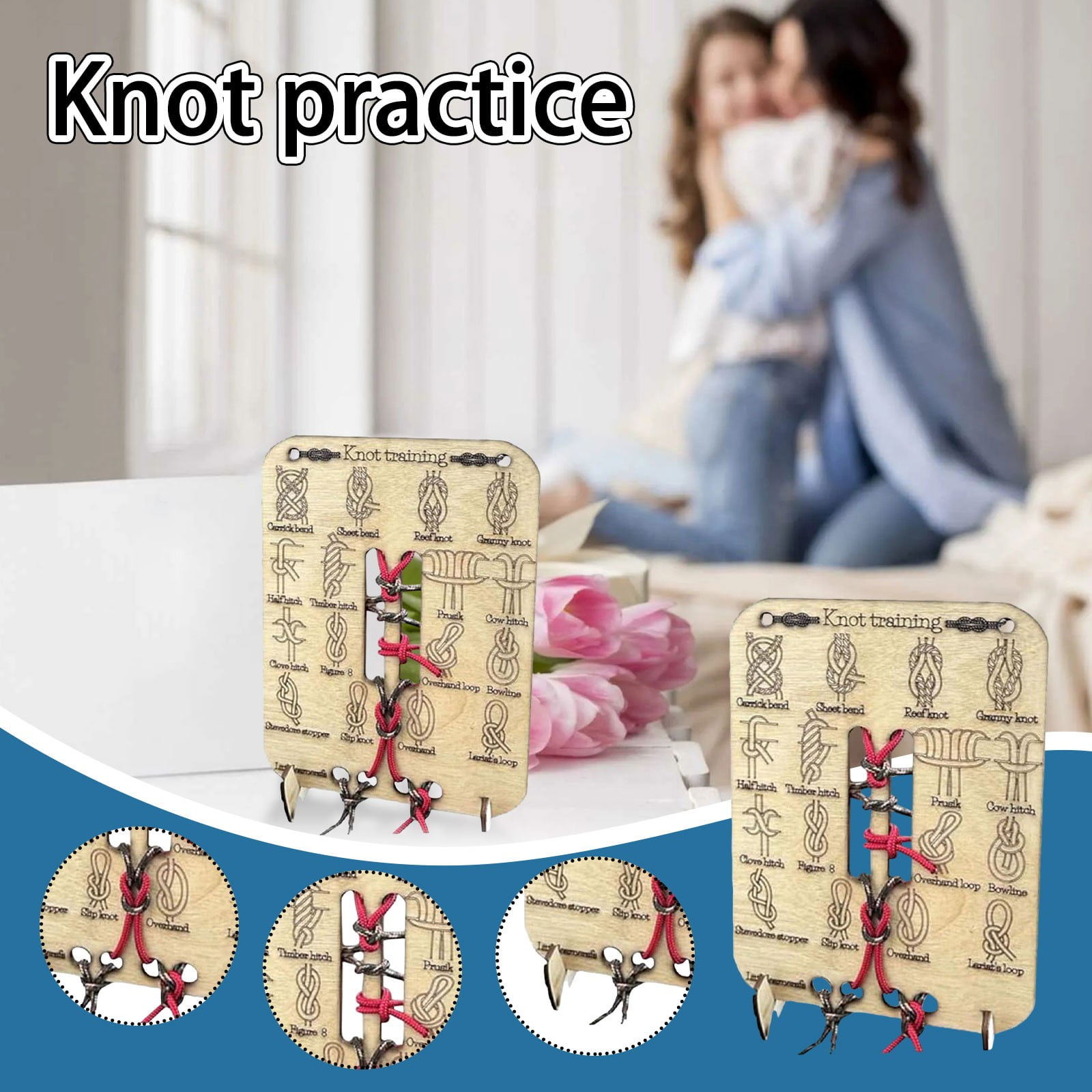 Learn Knot Training Board with Rope Learning Knot Tying Kit Learn to ...