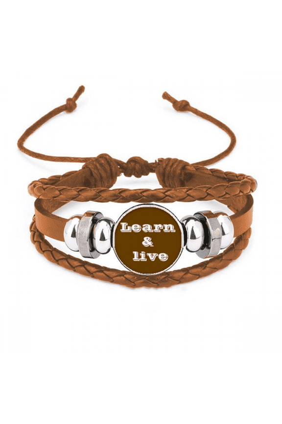 Learn Life Unified Coordinate Bracelet Wristband Leather Jewelry Ornament