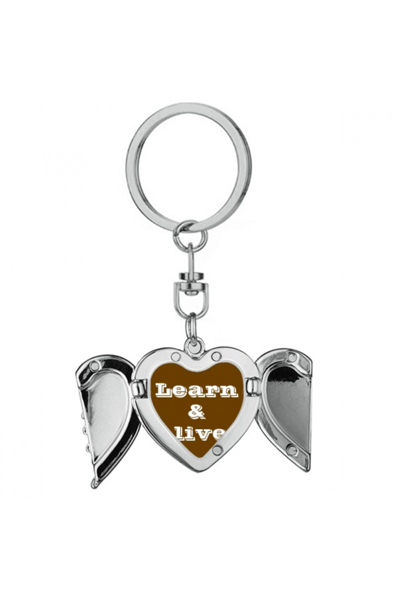 Learn Life Unified Coordinate Heart Angel Wing Key Chain Holder
