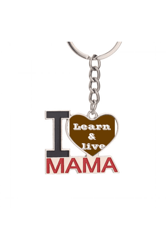 Learn Life Unified Coordinate Keychain Metal Keyring Holder Love MAMA Mother