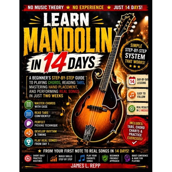 Learn Mandolin In 14 Days: A Beginner's Step by Step Guide to Playing Chords, Reading Tabs, Mastering Hand Placement, an, (Paperback)