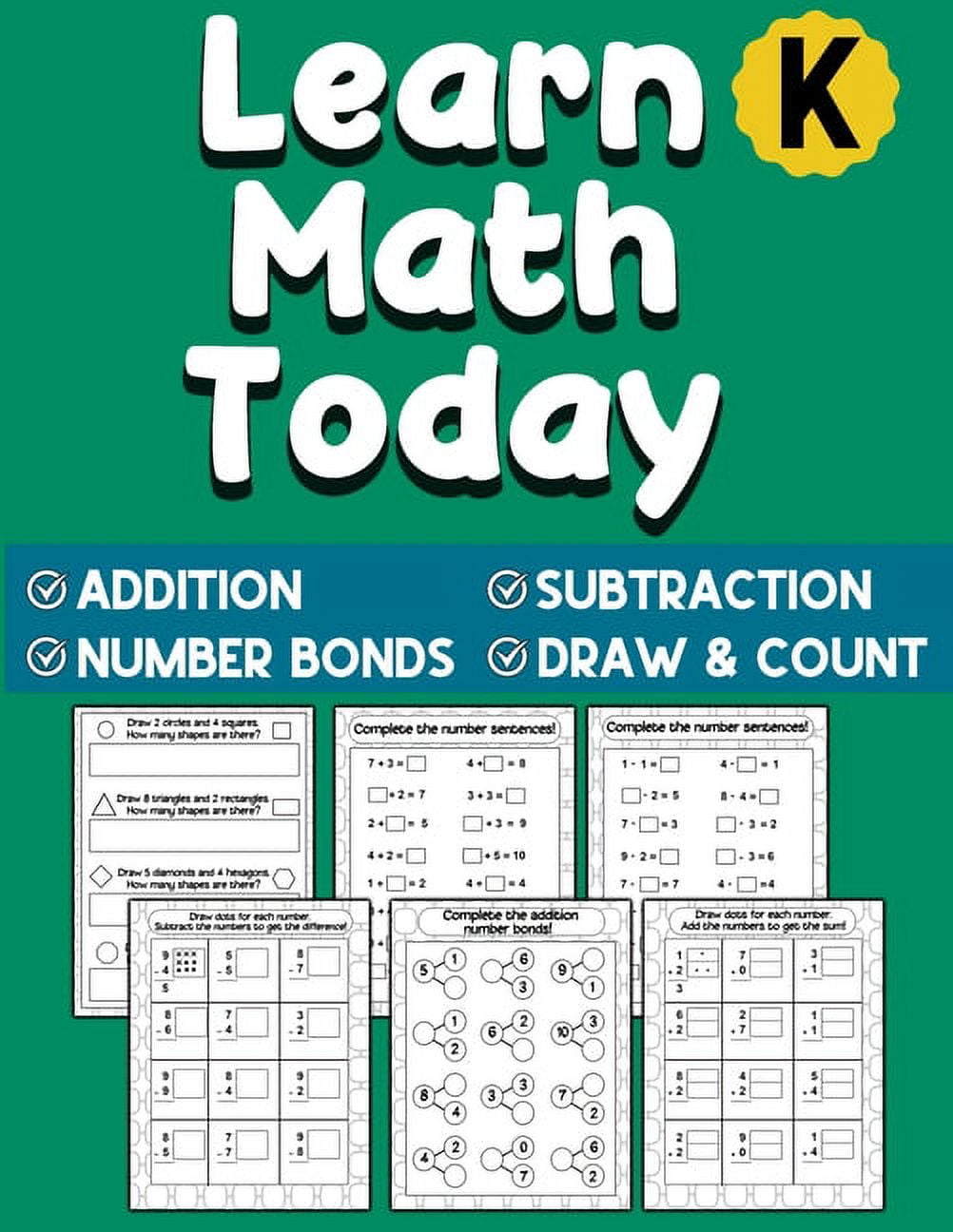 Learn Math Today: Addition and Subtraction Workbook For Kindergarten ...