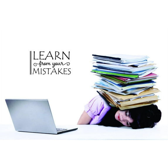 Learn From Your Mistakes Play Vinyl Wall Decal for Home - Share Teachers Learn Listen Think Cute Wall Decal Bedroom Living Room Entry - Removable High Tact - Size: 16 In x 40 In