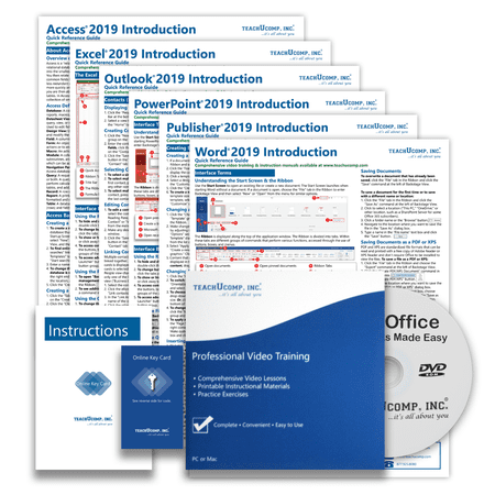 Learn Office 2019 Deluxe Training Tutorial- Video Lessons, PDF Instruction Manual, Quick Reference Software Guide for Windows by TeachUcomp, Inc.