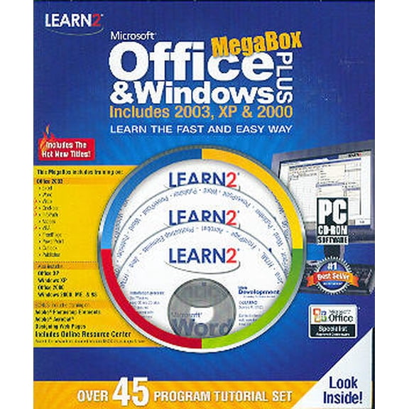Learn Office and Windows Plus - 45 Program Training Tutorial Set - Learn the Fast & Easy Way