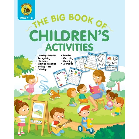 Learn & Play Kids Activity Books The Big Book of Children's Activities: Drawing Practice, Numbers, Writing Practice, Telling Time, Coloring, Puzzles, Mat, Book 2, (Paperback)