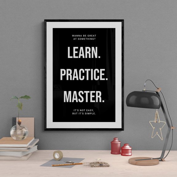 Learn Practice Master Wall Art Print, Unframed Paper Poster 8x10in