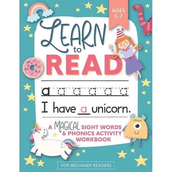 Learn to Read: A Magical Sight Words and Phonics Activity Workbook for Beginning Readers Ages 5-7: Reading Made Easy - P, (Paperback)