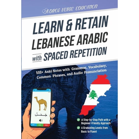 Learn & Retain Languages with Spaced Rep Learn & Retain Lebanese Arabic with Spaced Repetition: 500+ Anki Notes with Grammar, Vocabulary, Common Phrases, and Aud, (Paperback)