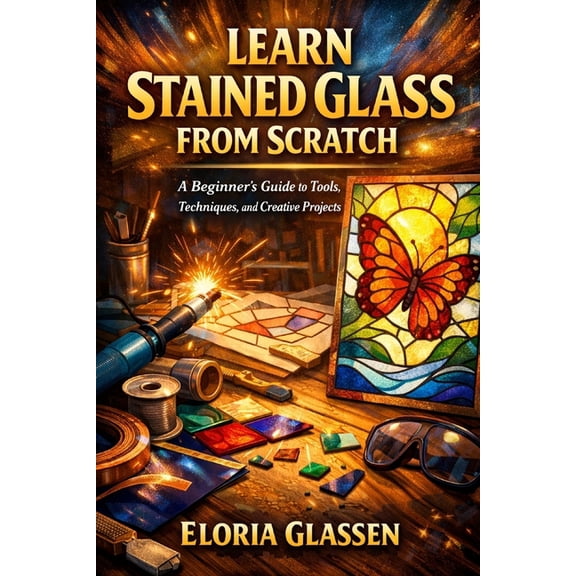 Learn Stained Glass from Scratch: A Step-by-Step Beginner's Guide to Tools, Safety, Cutting, Soldering, and Creating Bea, (Paperback)