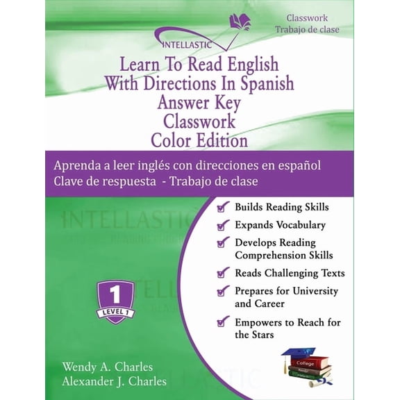 Learn To Read English With Directions In Spanish Answer Key Classwork: Color Edition, (Paperback)
