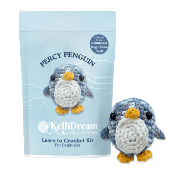 Learn to Crochet Kit for Beginners ~ Percy Penguin (Includes Purple Magic Circle Tool)