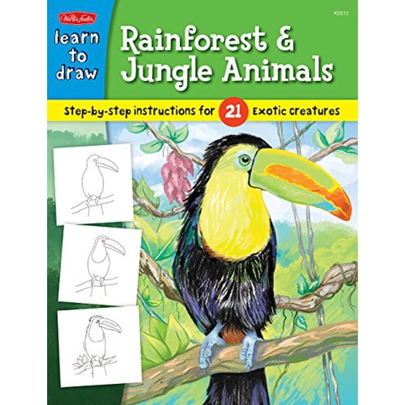Pre-Owned Learn to Draw Rainforest & Jungle Animals: Step-by-step Drawing Instructions for 21 Exotic Creatures: Step-by-step drawing instructions for 25 exotic creatures Paperback