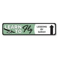 thumbnail image 1 of Learn to Fly Sign, Flying Lessons by Custom Pilot Name Sign, Airplane Decor, Aviation Aluminum Sign - 4x18 inches, 1 of 4