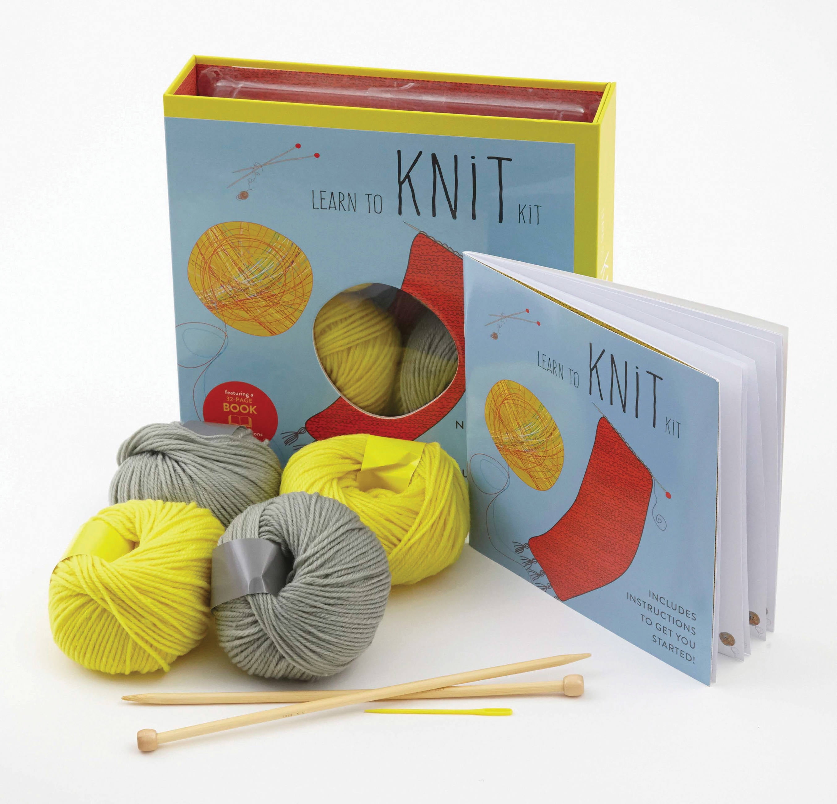 Learn to Knit Kit : Includes Needles and Yarn for Practice and for Making  Your First Scarf-Featuring a 32-Page Book with Instructions and a Project