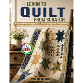 Learn to Quilt from Scratch: A Step-by-Step Beginner Guide with 12 Easy Patchwork Projects, Essential Sewing Techniques,, (Paperback)
