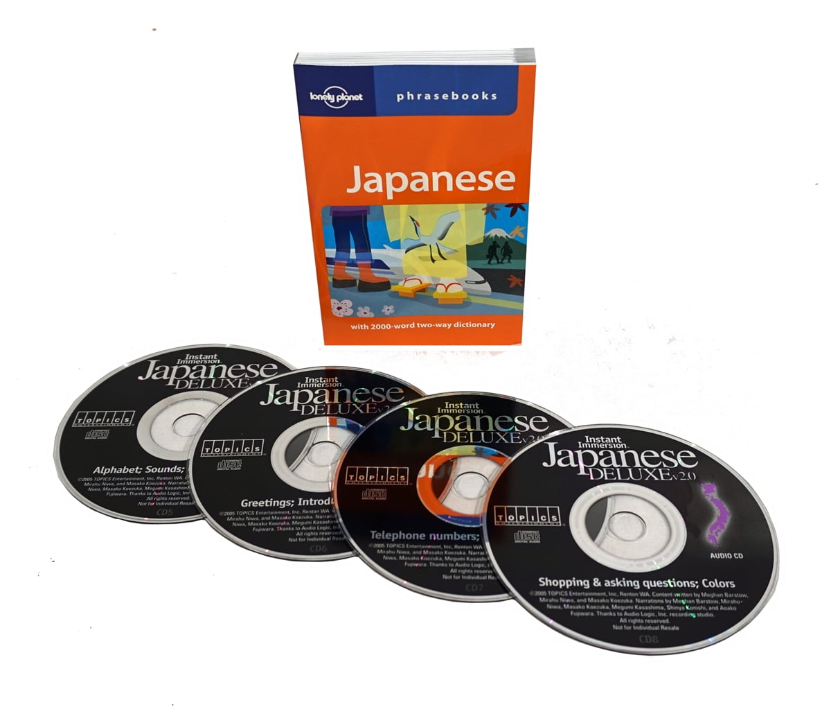 TOPICS Learn to Speak Japanese Language for Beginners - Fast and Easy 4 Audio CD Set & Phrasebook