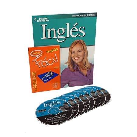 Instant Immersion Learn to Speak INGLES Language (Spanish to English) 8 Audio CD Set PLUS Workbook and Phrasebook