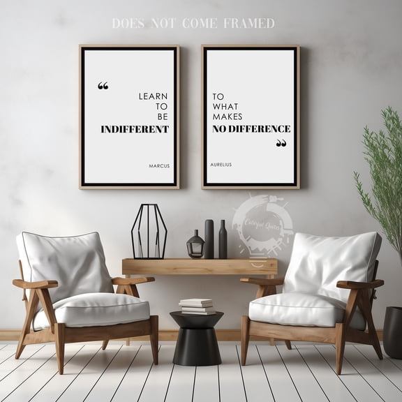 Learn to be Indifferent Motivational Poster Prints Set Wall Art Decor Set 2