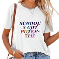 thumbnail image 1 of Learn with Curiosity Back to School Gifts Fashion Short Sleeve Graphic T-Shirt for Women’s Summer Tops Cute Tees, 1 of 3