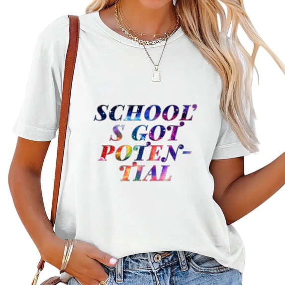 Learn with Curiosity Back to School Gifts Fashion Short Sleeve Graphic T-Shirt for Women’s Summer Tops Cute Tees