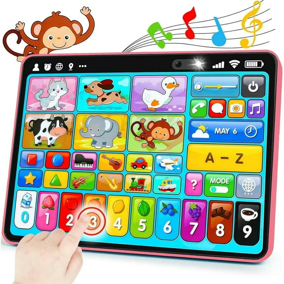 Learning Tablet for Toddlers 1-3 Trilingual Learning Toys–New Version Educational Toy with Sounds&Speech Therapy–Early Development Gifts for 1 Year Old Boys Girls,Ages 12-18 Months to 2-3 Years Gift