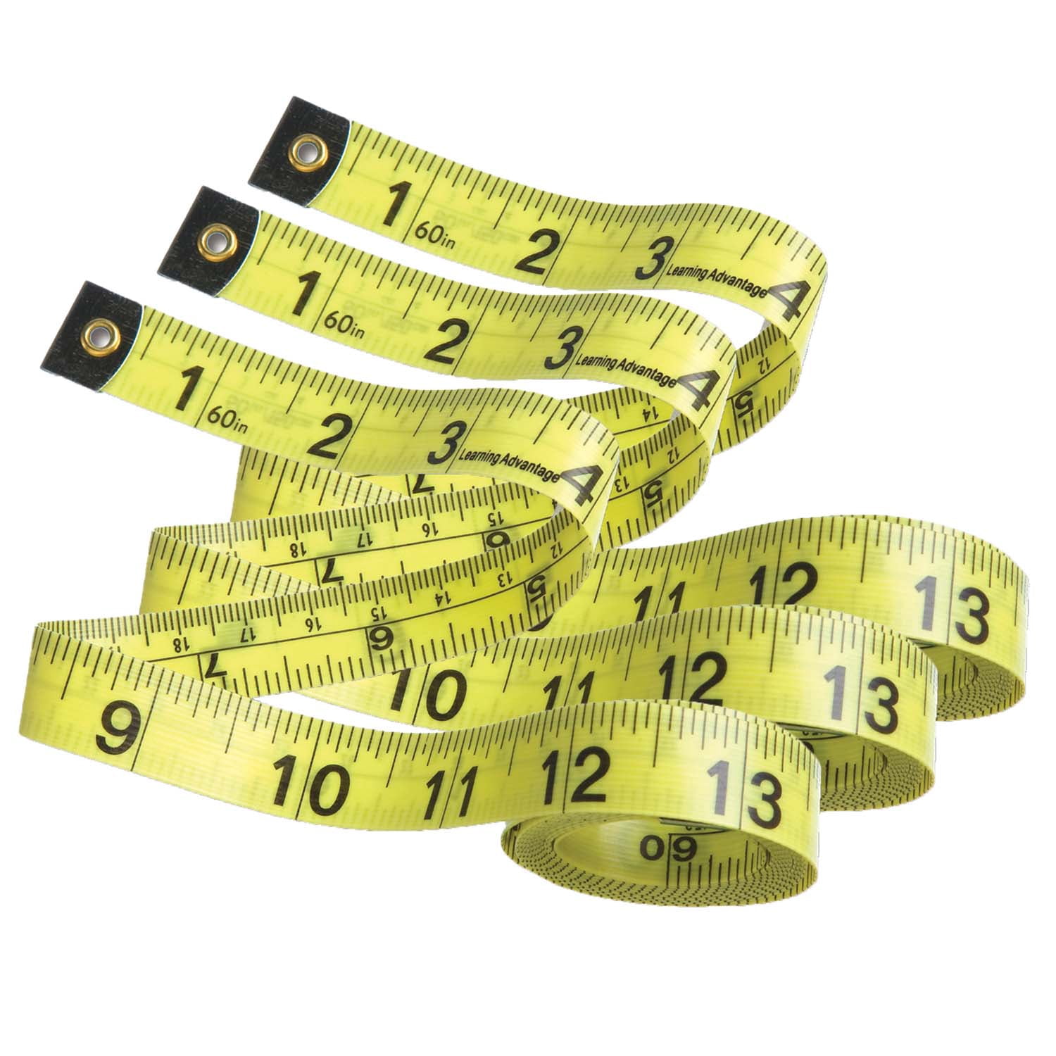 Learning Advantage 60" Vinyl Tape Measure Yellow 3/Bundle (CTU7614-3)