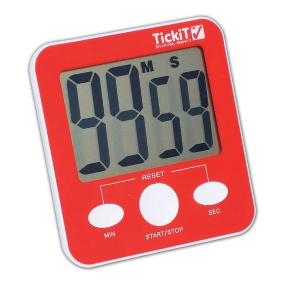 Learning Advantage CTU9515-2 Tickit Jumbo Timer, Red - 2 Each