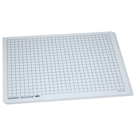 Learning Advantage Centimeter Grid Plastic Dry Erase Board - Set of 10