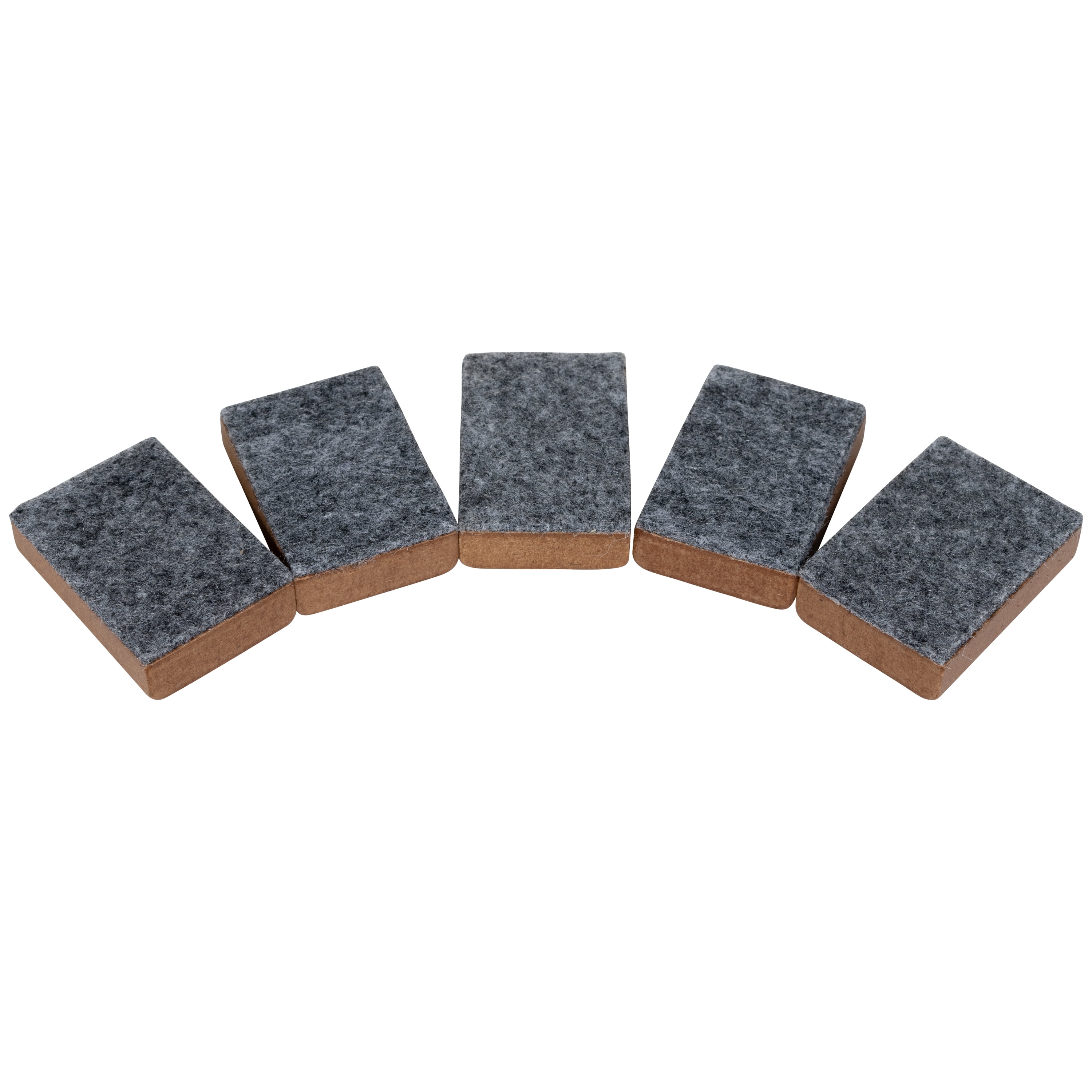 Mini Brown and Gray Felt Whiteboard Erasers Set of 5