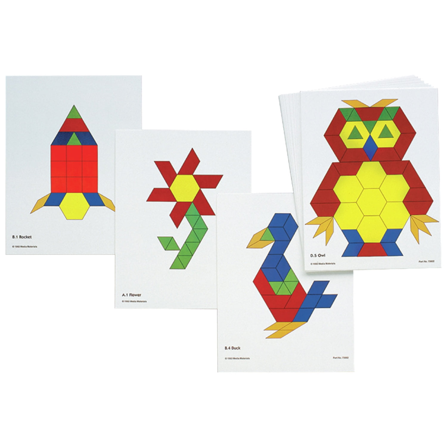 Learning Advantage Pattern Block Activity Cards - Set of 20 - Early Geometry For Kids