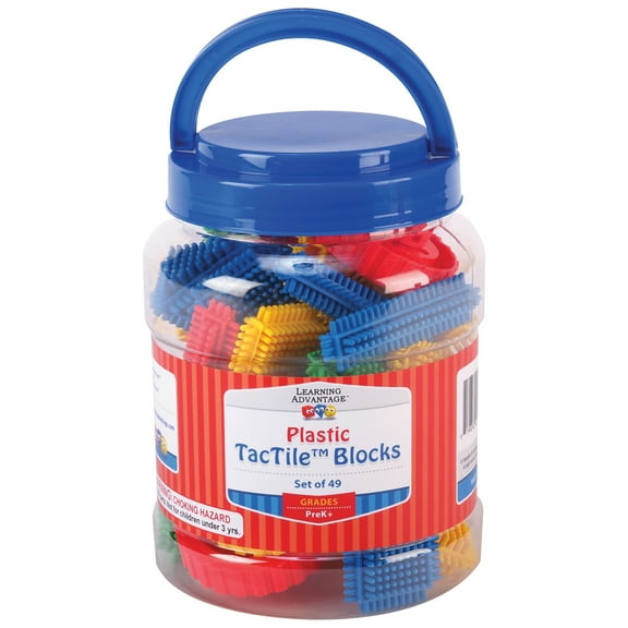 Learning Advantage Plastic TacTile Toy Blocks (49 Pieces)