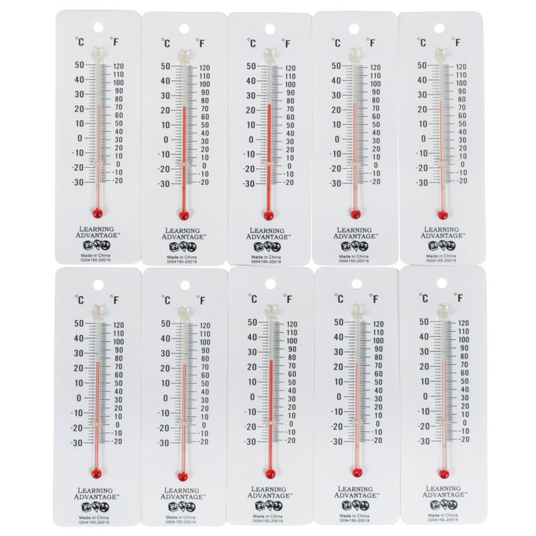 LEARNING ADVANTAGE Student Thermometers - Set of 10 - Dual-Scale -  Mercury-Free - Easy To Read, Analog Desktop Thermometers for Indoor Labs  and Rooms - Yahoo Shopping