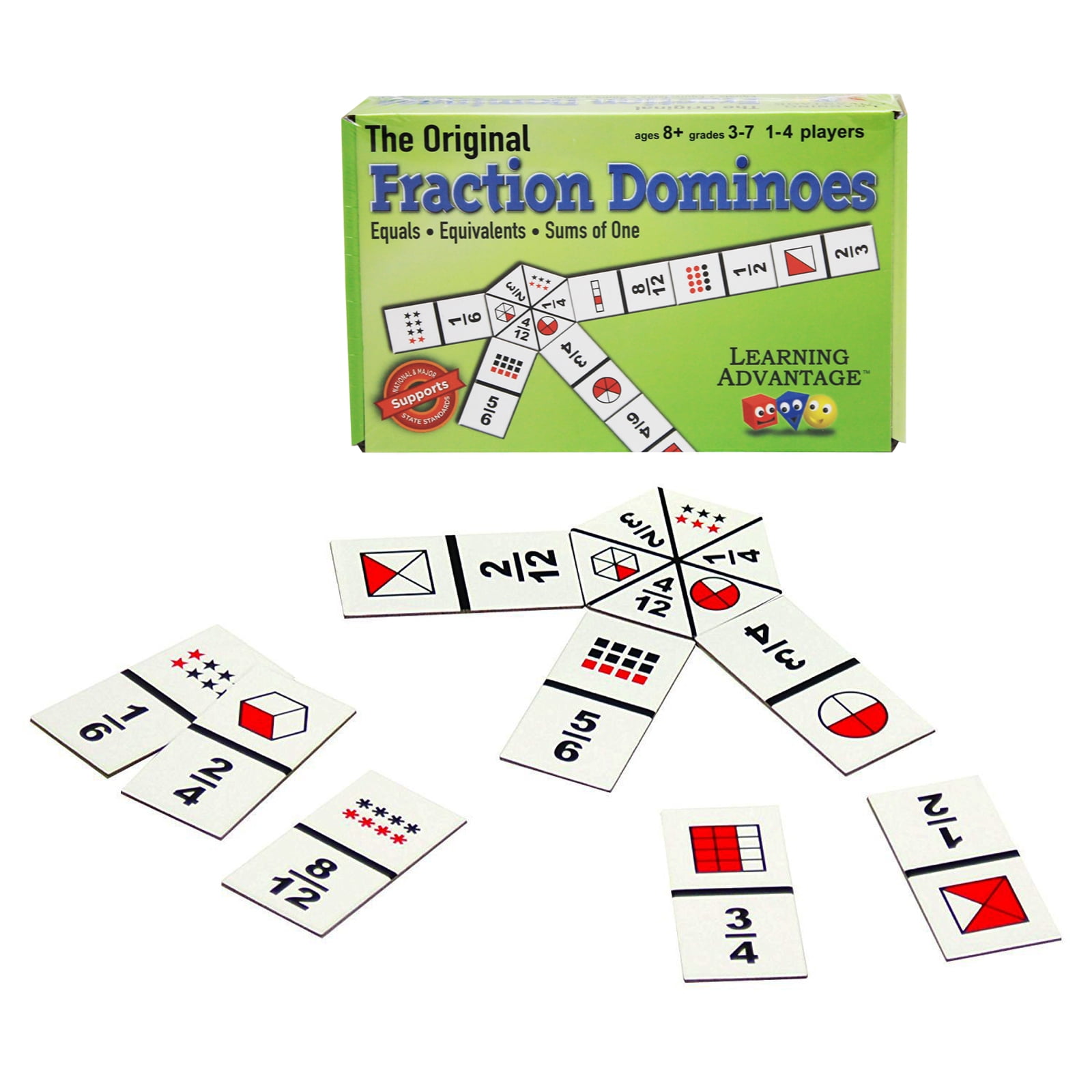 Learning Advantage The Original Fraction Dominoes - 45 Dominoes