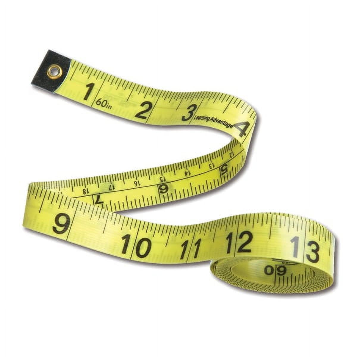 Learning Advantage Vinyl Tape Measures, 60", Black/Yellow, 10 Per Pack, Case Of 3 Packs