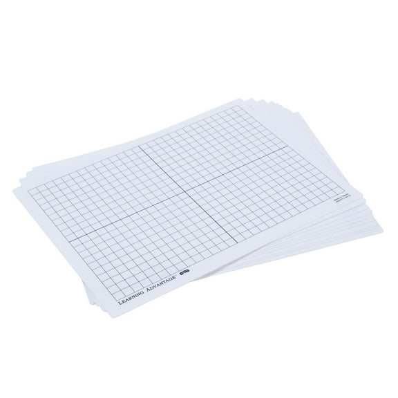 Learning Advantage X-Y Axis Dry Erase Grid Boards - Set of 10
