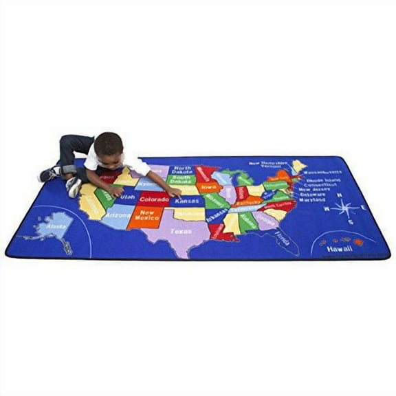 Childrens Factory US Map Play Carpet