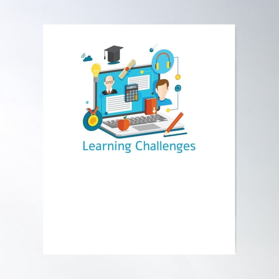 Learning Challenges Poster Wall Art, Modern Wall Decor For Living Room Bedroom, 8x12 UNFRAMED