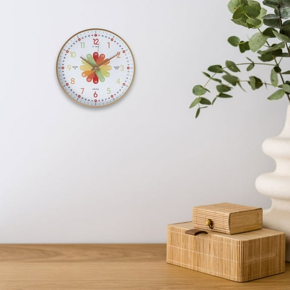 Learning Clock for Kid Silent Telling the Time Teaching Clock Non Ticking Kid Timer for Bedroom Children Learn to Tell Time Easily