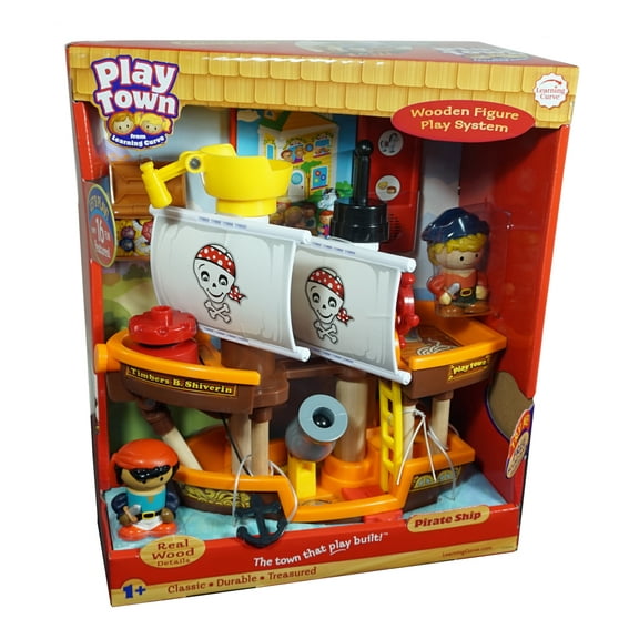 Learning Curve Pirate Ship and Pirates Set - Wooden Adult Figures