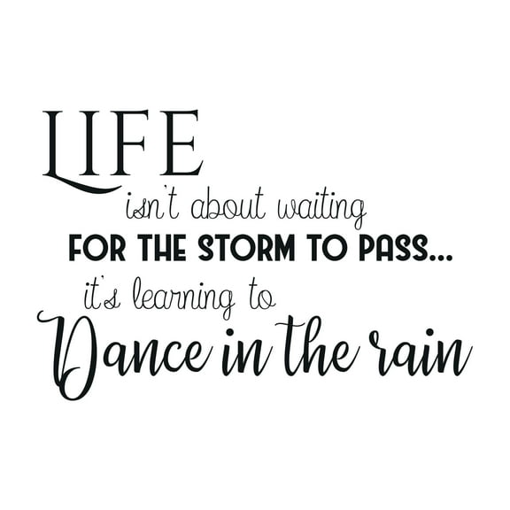 It's Learning To Dance in The Rain Motivational Life Lessons Quote Vinyl Wall Decal Wall Art Sticker Designs Vinyl Stickers For Home House Walls Rooms Windows Bedroom Decoration Size (12x12 inch)