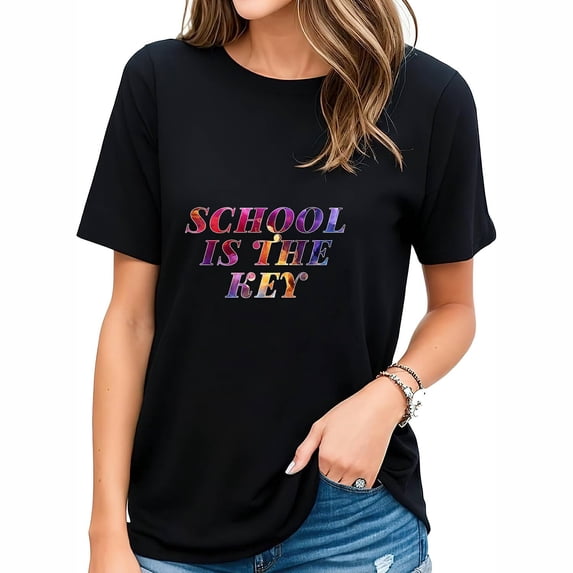 Learning Goals Back to School Gifts Comfortable Women's Tops - Standard Short Sleeve Shirt with Interesting Graphic Design