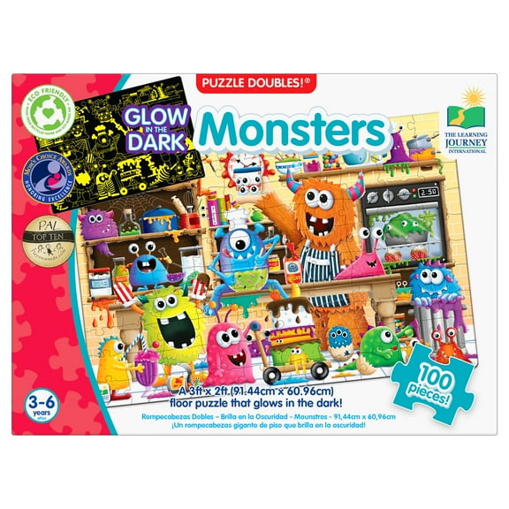 The Learning Journey International Puzzle Doubles - Glow In The Dark - Monsters
