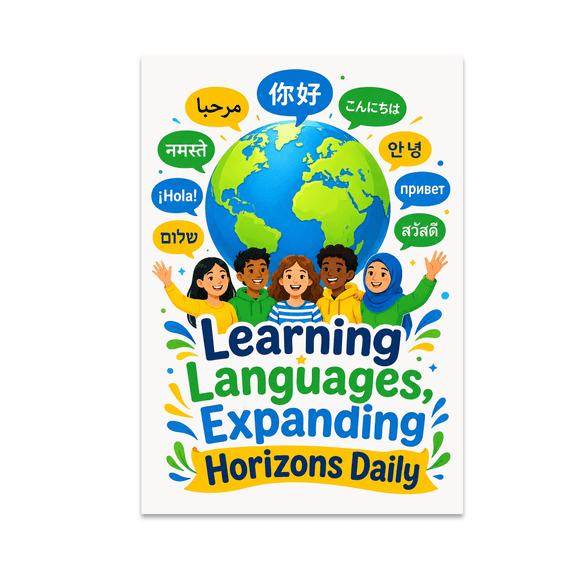 Learning Languages Expanding Horizons Daily - Language Learner - 13x19 Poster Print