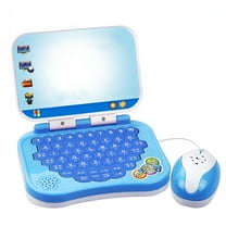 Learning Laptop Toy with Projection Mouse Erasable Brush ABC Numbers Music Educational for 3-8 Years Interactive Play Gift